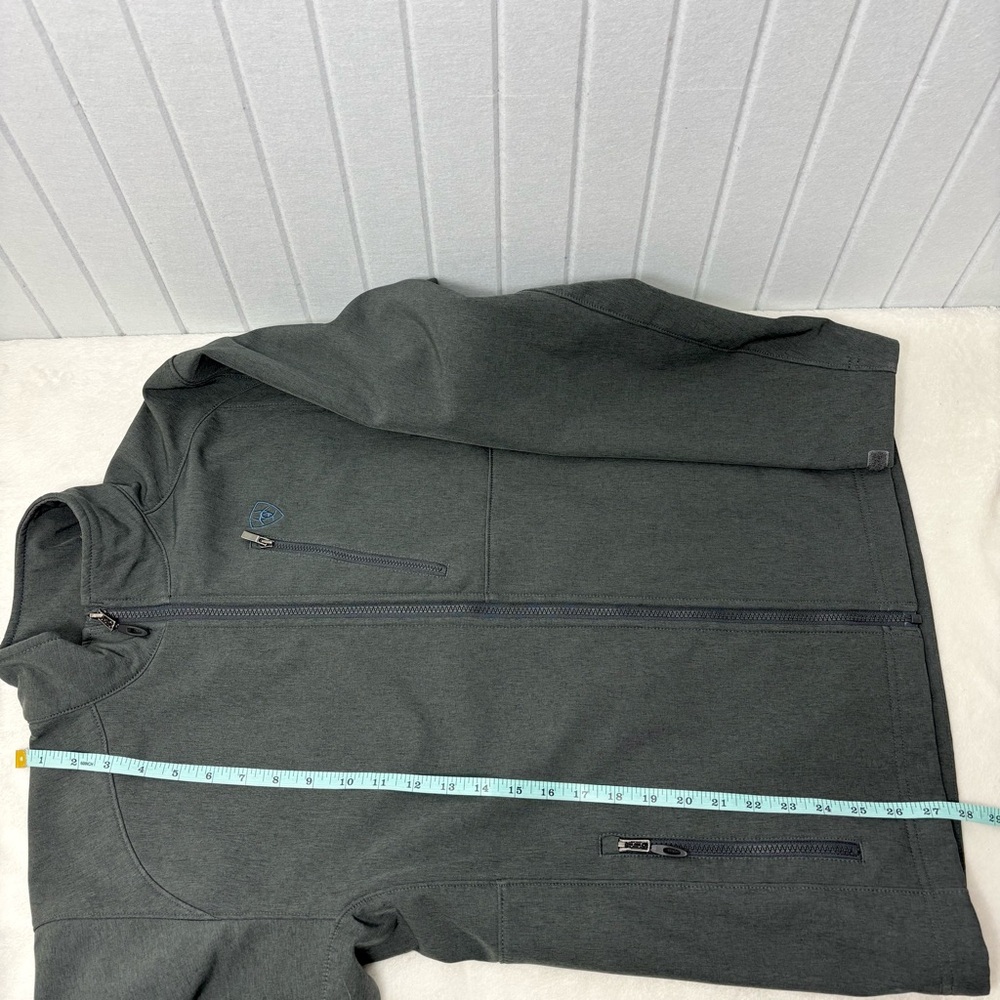 Ariat Men’s Dark Gray Performance Softshell Jacket American Flag Back Size M - Picture 10 of 12